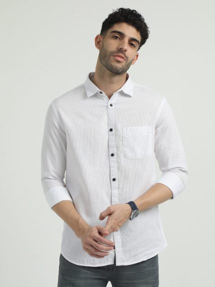 Agnira White Striped Classic Shirt