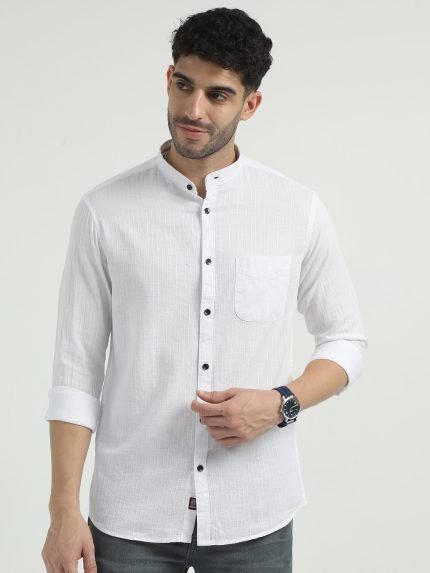 Agnira Mandarin Collar Classic Shirt